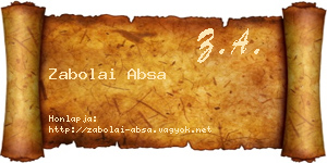 Zabolai Absa névjegykártya